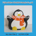 New design handpainting penguine ceramic napkin holder